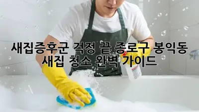새집증후군 걱정 끝! 종로구 봉익동 새집 청소 완벽 가이드